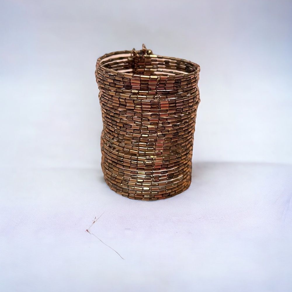 💎2/$30💎 Stephan & CO Bronze Beaded 3.25 Inches Thick Cuff Bracelet